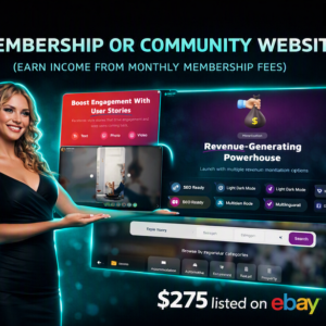 MEMBERSHIP OR COMMUNITY WEBSITE - (EARN INCOME FROM MONTHLY MEMBERSHIP FEES)