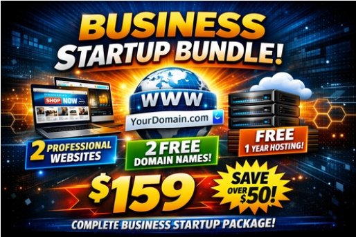 2, $45 Websites + 2 Domains + Hosting For Both Included! π₯ *STARTUP BUNDLE*