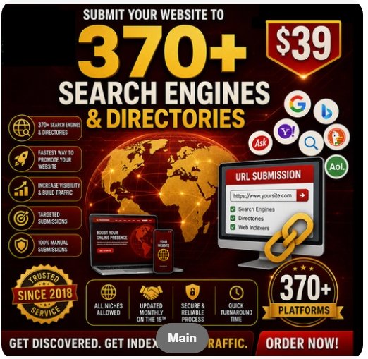 WE SUBMIT YOUR WEBSITE TO 370+ SEARCH ENGINES & DIRECTORIES — ONLY $39!
