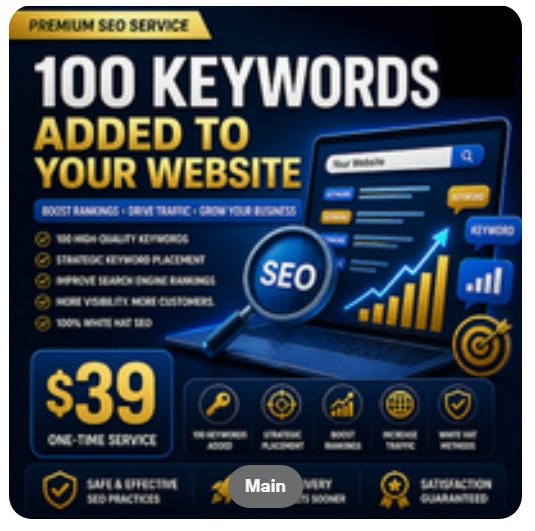 ⭐ WE WILL ADD 100 KEYWORDS TO YOUR WEBSITE — ONLY $39 (Be found on the internet)